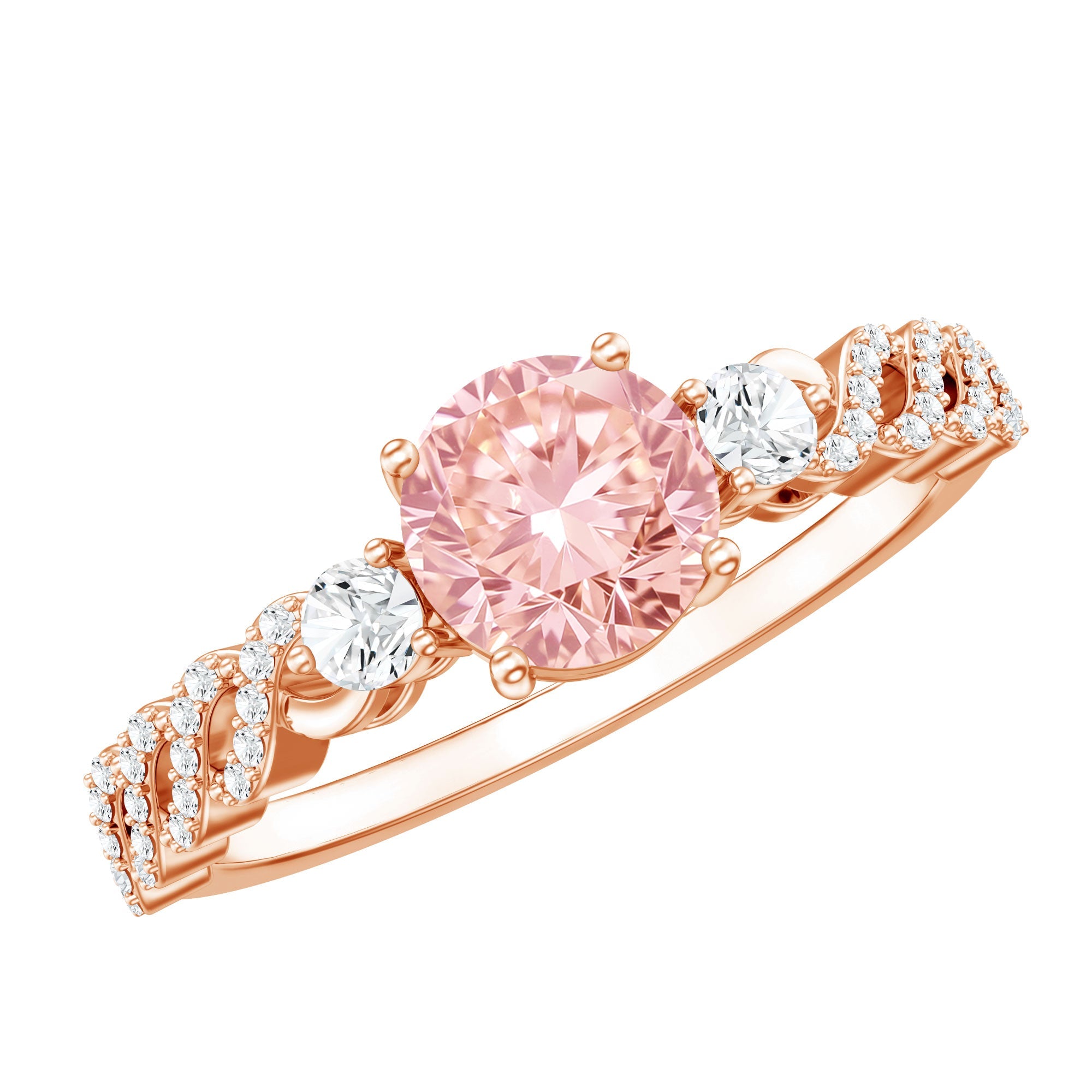 Lab Grown Pink Diamond Ring - 1 Carat Fancy Pink Diamond Engagement Ring, IGI Certified
