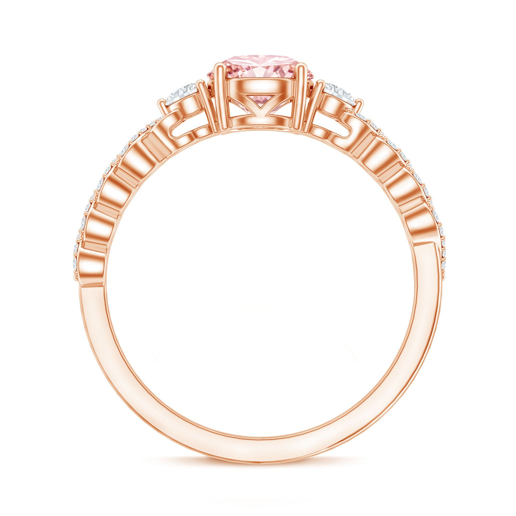 Lab Grown Pink Diamond Ring - 1 Carat Fancy Pink Diamond Engagement Ring, IGI Certified