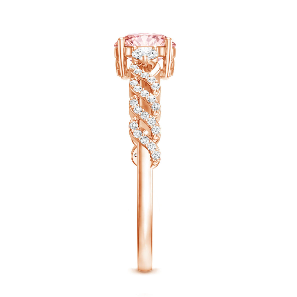 Lab Grown Pink Diamond Ring - 1 Carat Fancy Pink Diamond Engagement Ring, IGI Certified