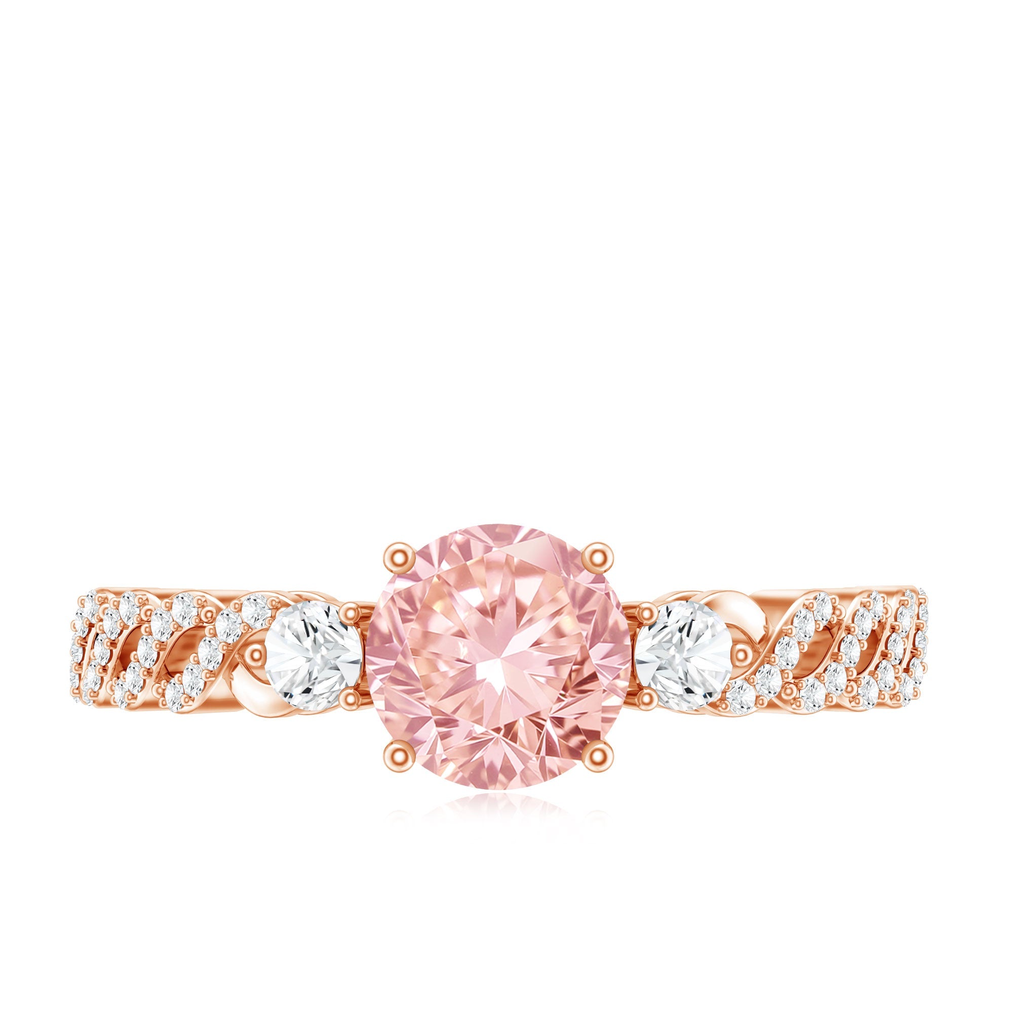 Lab Grown Pink Diamond Ring - 1 Carat Fancy Pink Diamond Engagement Ring, IGI Certified