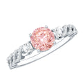 Lab Grown Pink Diamond Ring - 1 Carat Fancy Pink Diamond Engagement Ring, IGI Certified