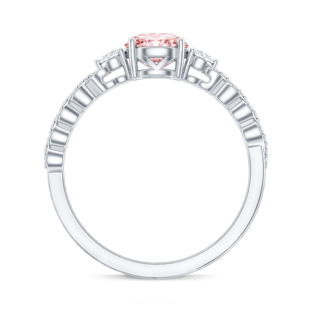 Lab Grown Pink Diamond Ring - 1 Carat Fancy Pink Diamond Engagement Ring, IGI Certified