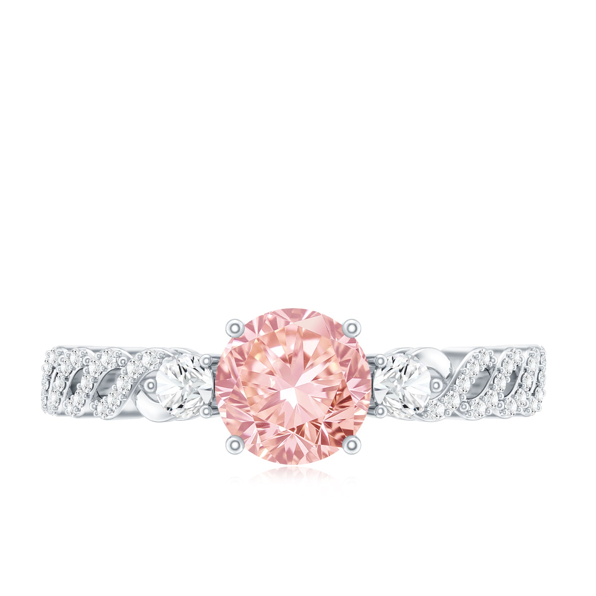 Lab Grown Pink Diamond Ring - 1 Carat Fancy Pink Diamond Engagement Ring, IGI Certified