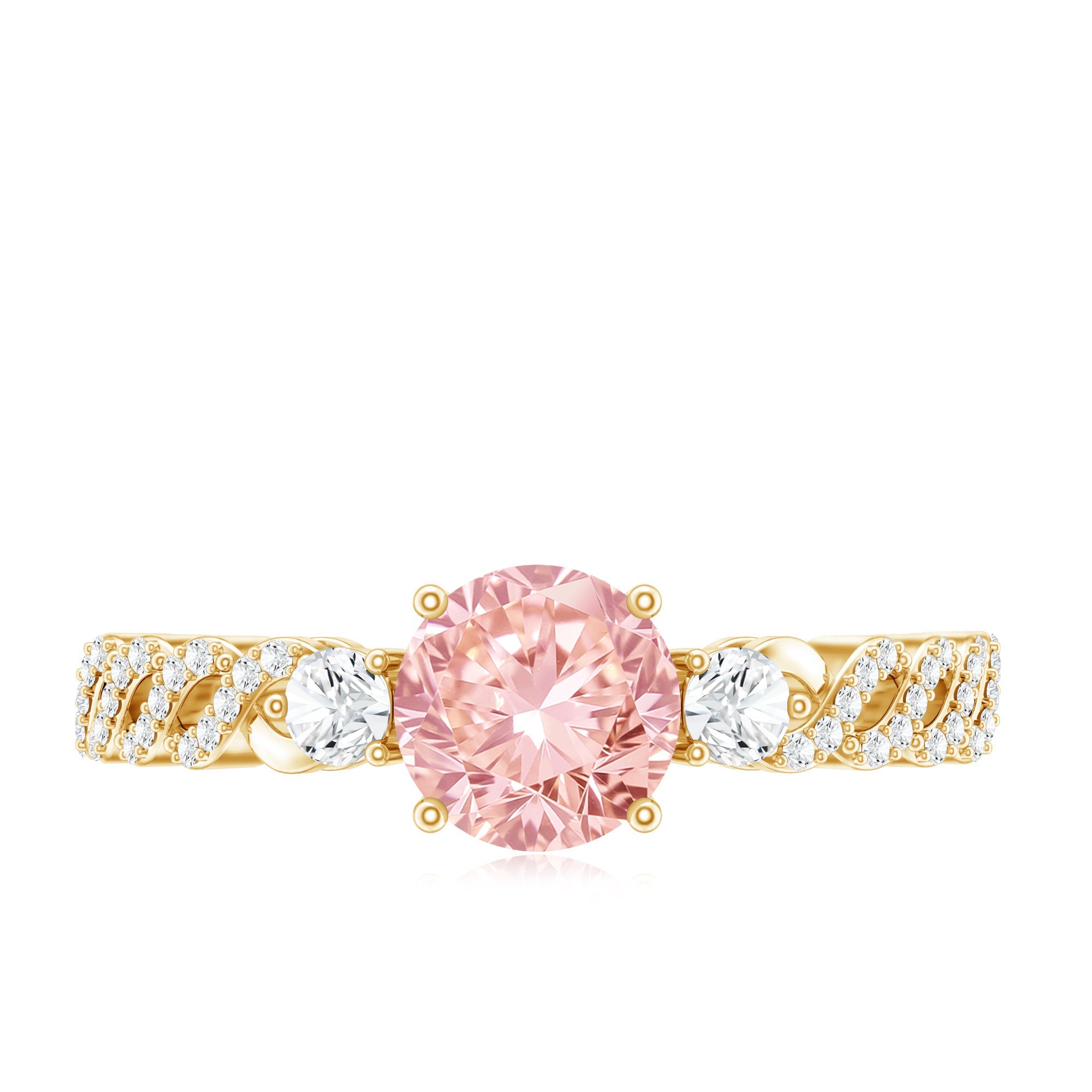 Lab Grown Pink Diamond Ring - 1 Carat Fancy Pink Diamond Engagement Ring, IGI Certified