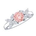 Lab Grown Pink Diamond Ring – Rose Gold Flower Engagement Ring With Marquise Diamonds
