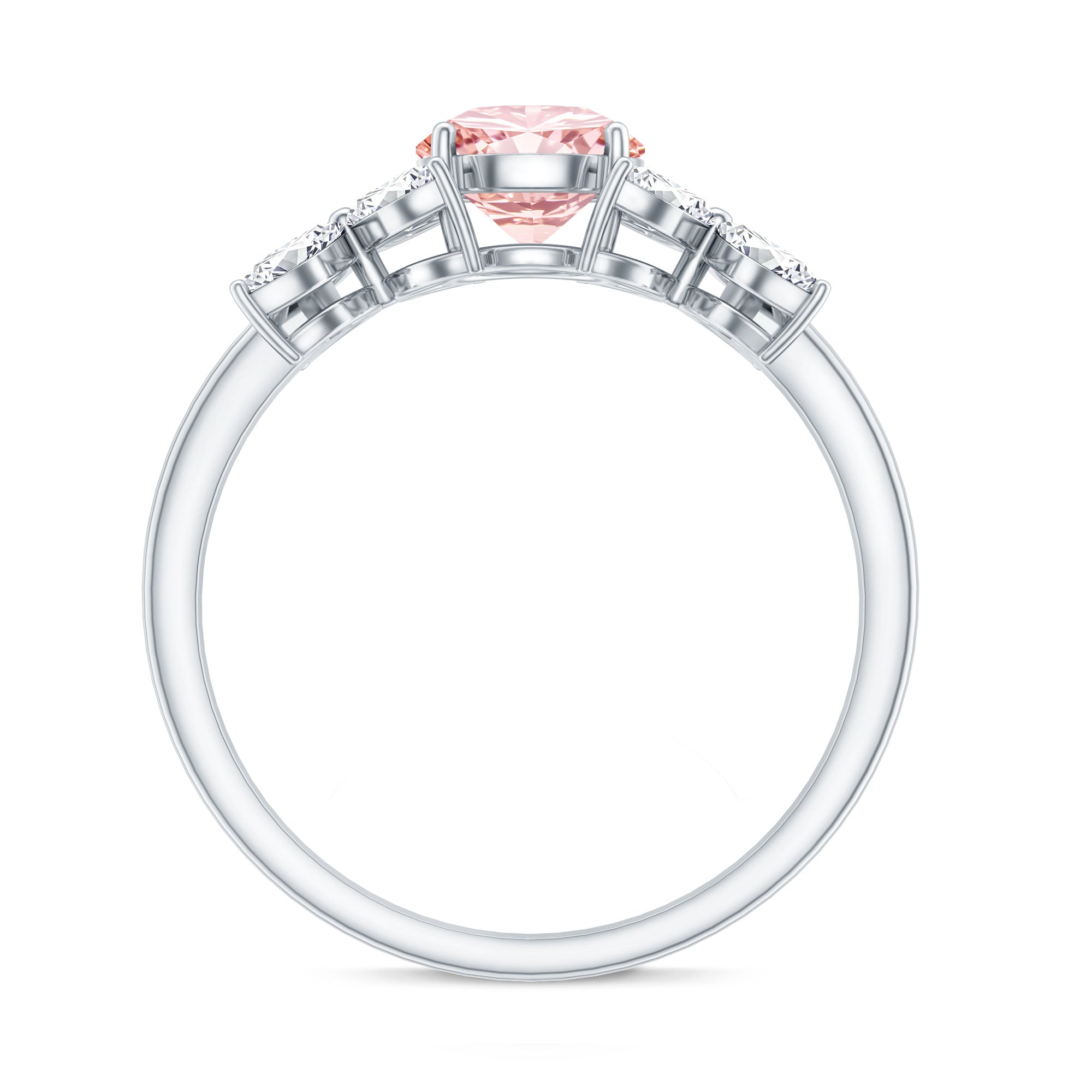 Lab Grown Pink Diamond Ring – Rose Gold Flower Engagement Ring With Marquise Diamonds
