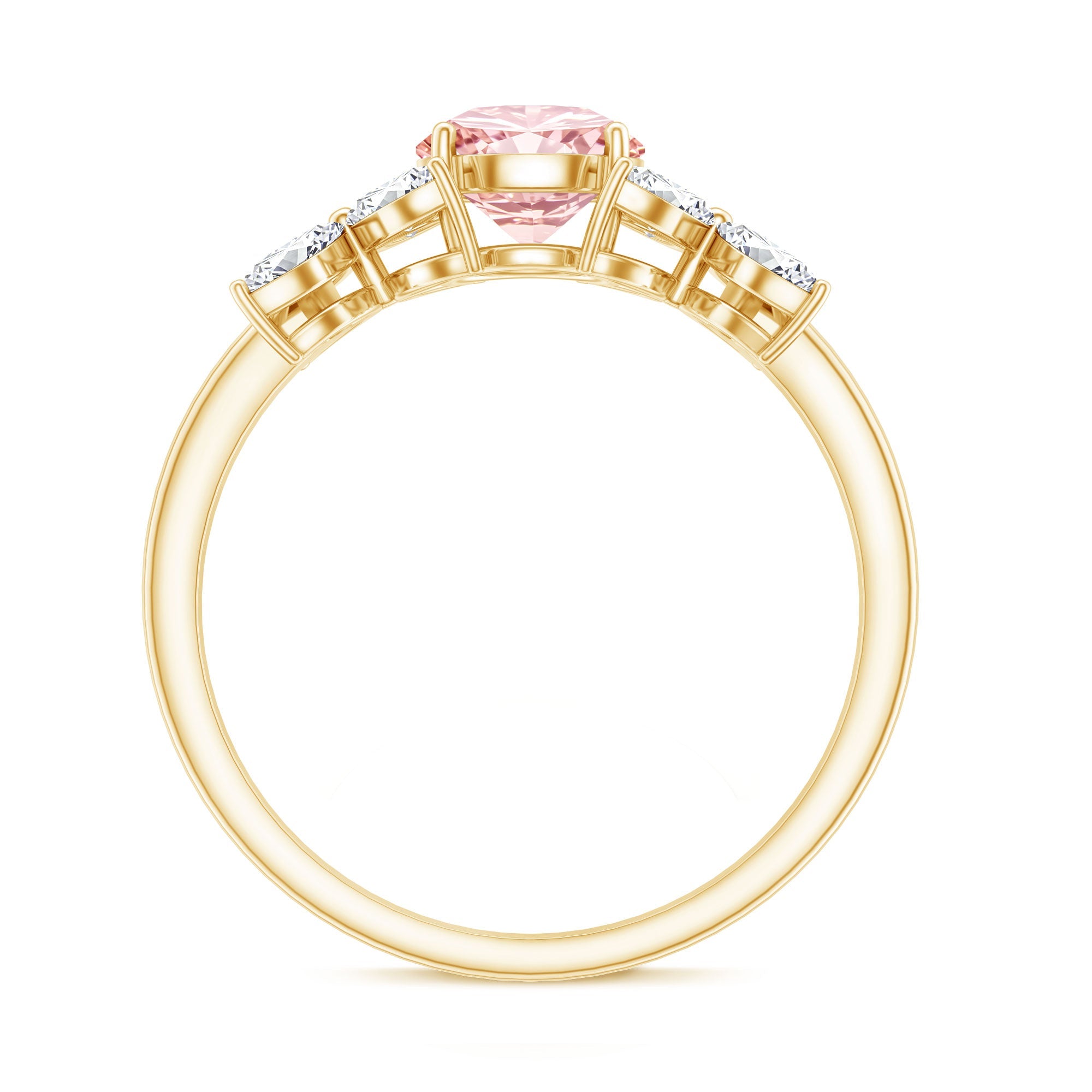 Lab Grown Pink Diamond Ring – Rose Gold Flower Engagement Ring With Marquise Diamonds