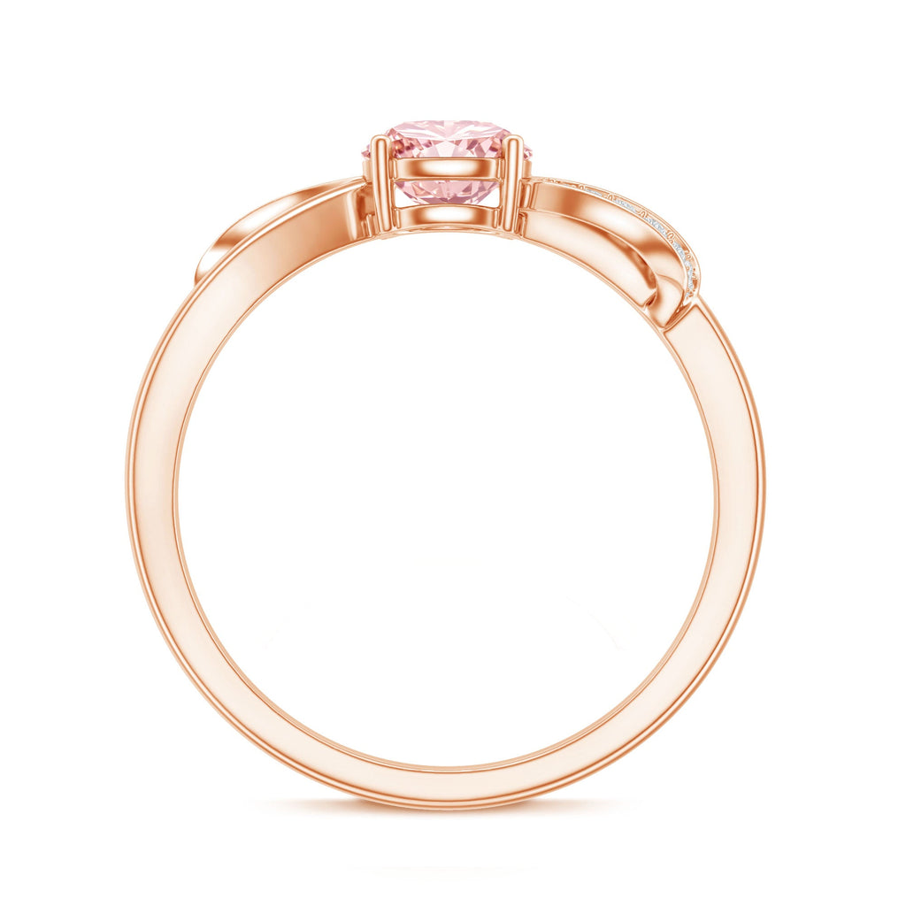 Lab Grown Pink Diamond Ring – IGI Certified Classic Engagement Ring With Infinity Band