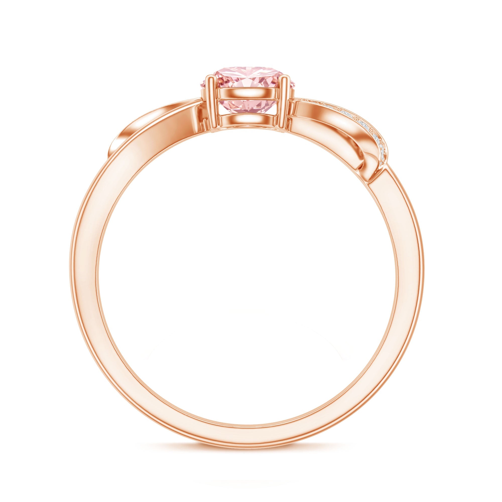 Lab Grown Pink Diamond Ring – IGI Certified Classic Engagement Ring With Infinity Band