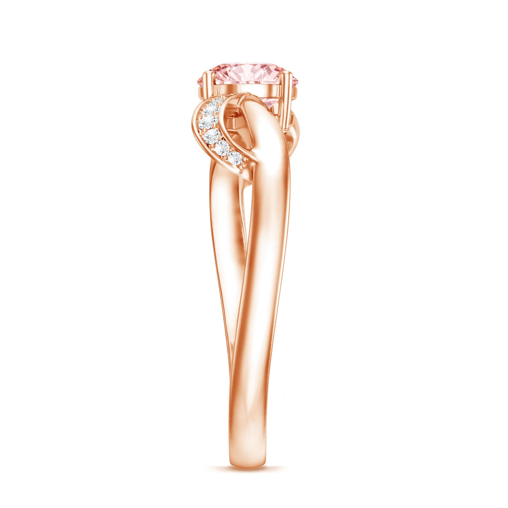 Lab Grown Pink Diamond Ring – IGI Certified Classic Engagement Ring With Infinity Band