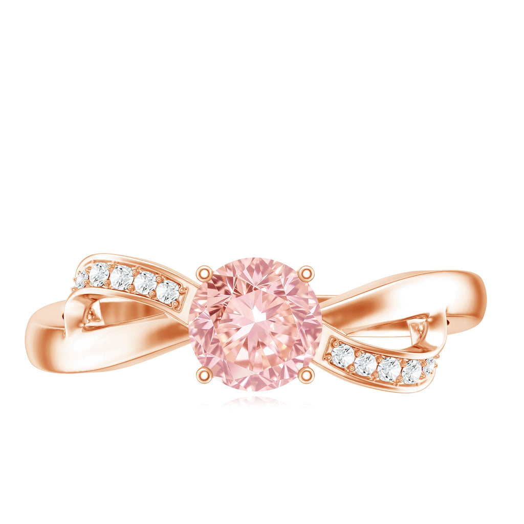Lab Grown Pink Diamond Ring – IGI Certified Classic Engagement Ring With Infinity Band