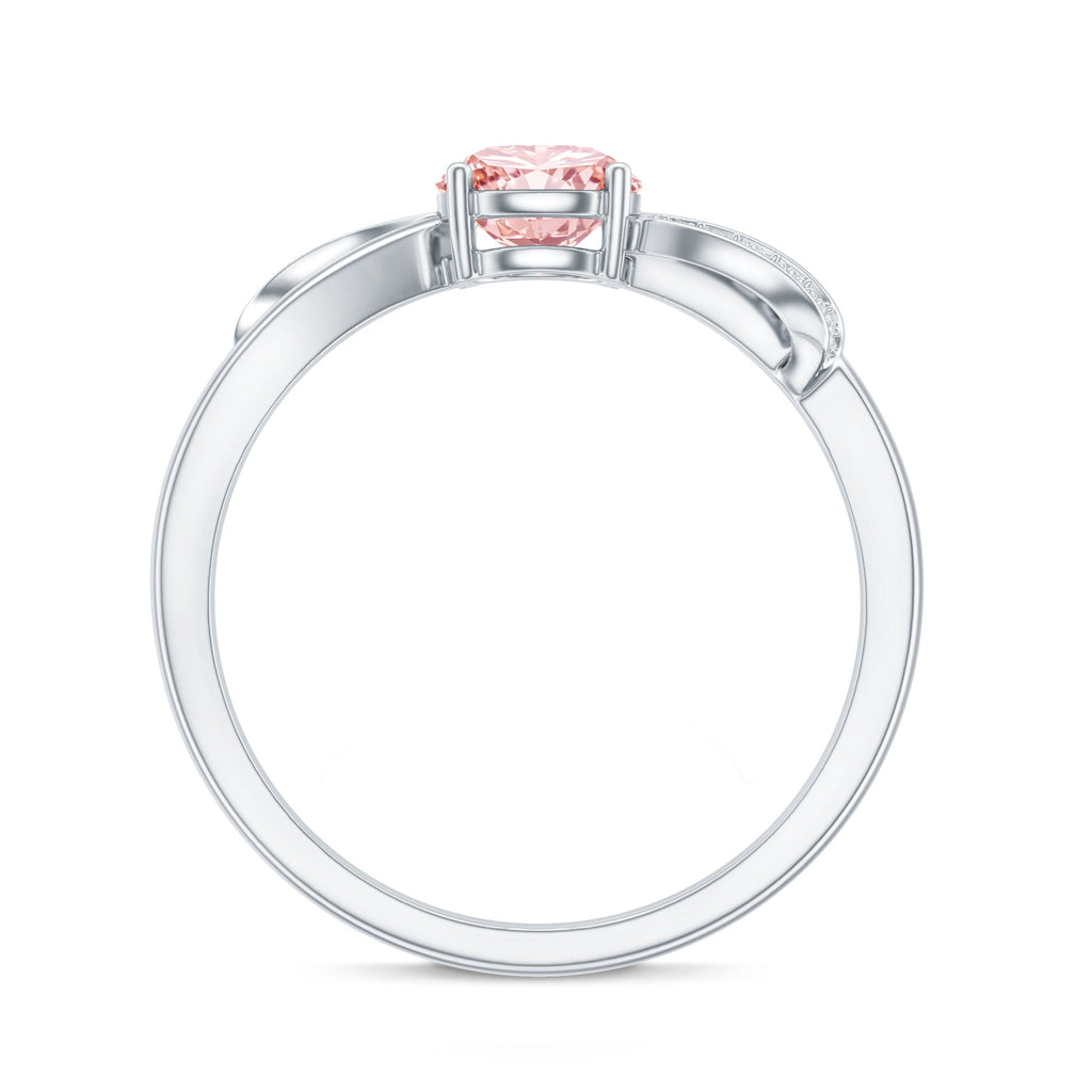 Lab Grown Pink Diamond Ring – IGI Certified Classic Engagement Ring With Infinity Band