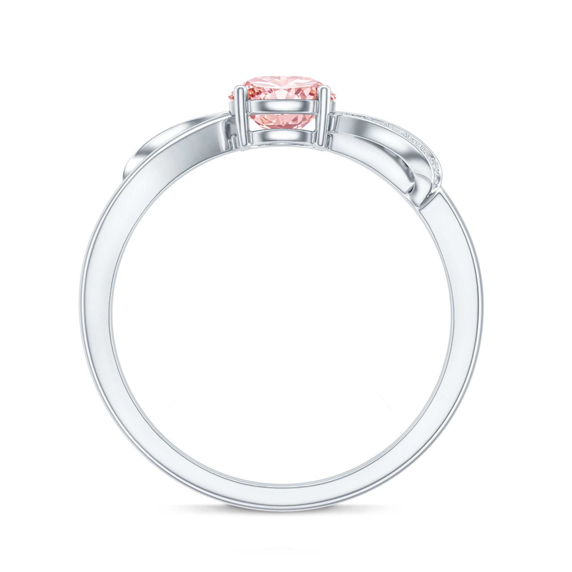 Lab Grown Pink Diamond Ring – IGI Certified Classic Engagement Ring With Infinity Band