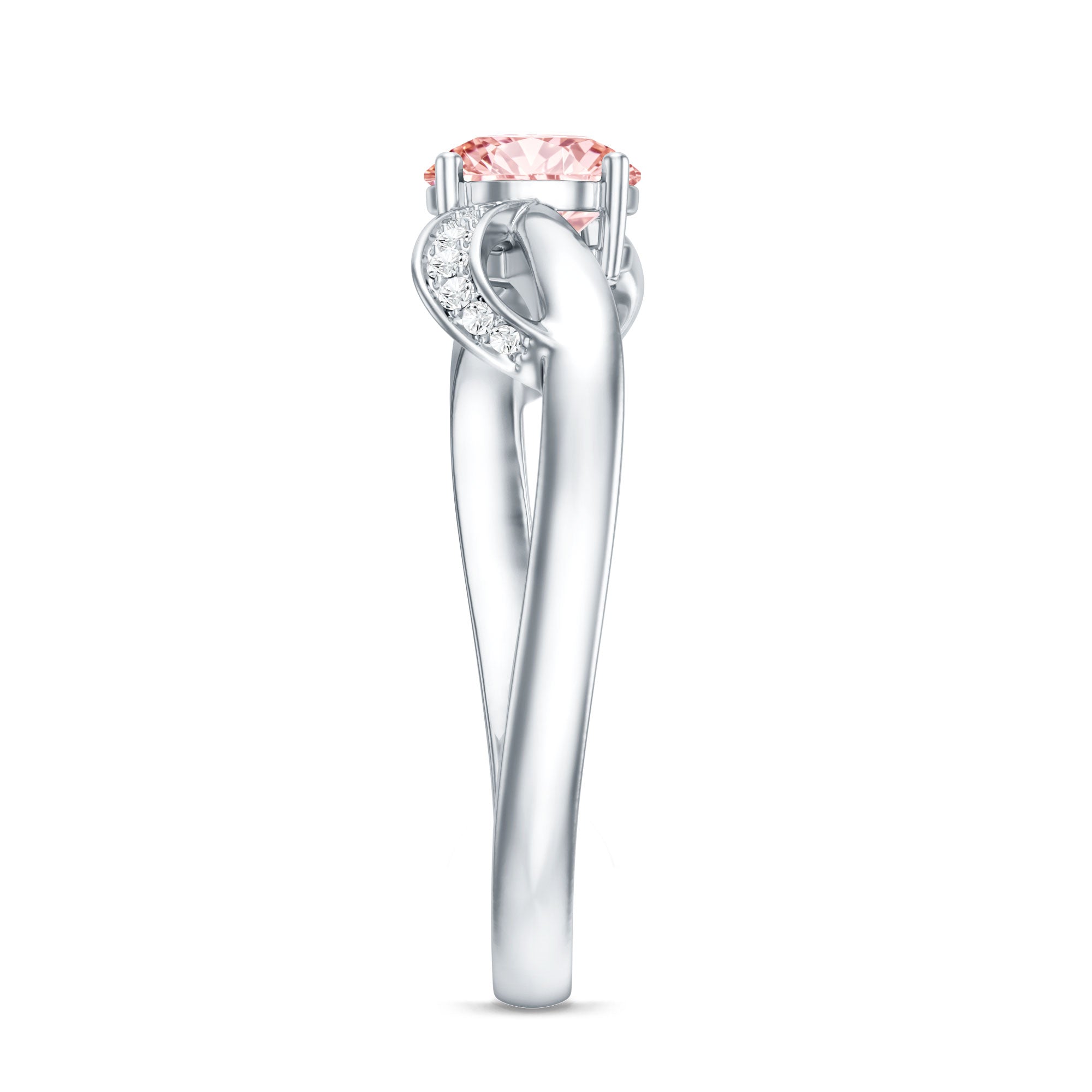Lab Grown Pink Diamond Ring – IGI Certified Classic Engagement Ring With Infinity Band