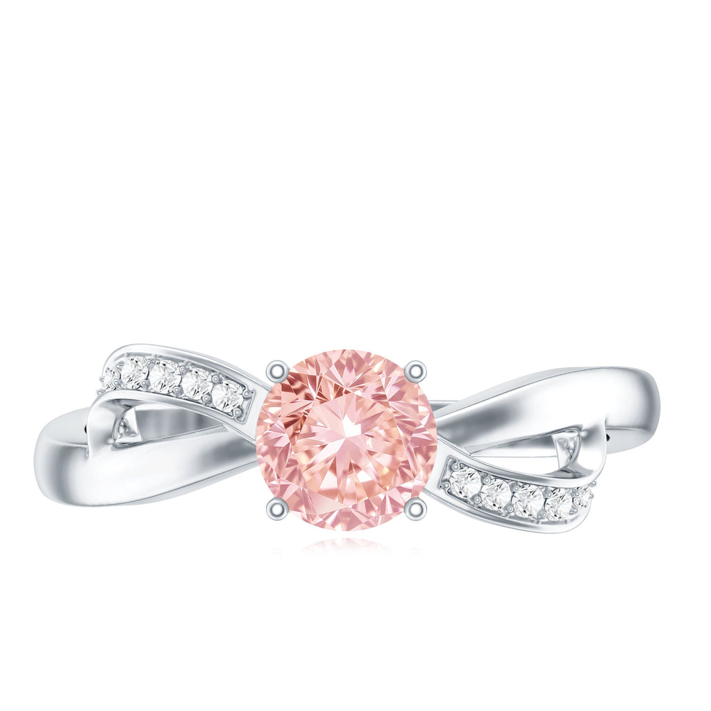 Lab Grown Pink Diamond Ring – IGI Certified Classic Engagement Ring With Infinity Band