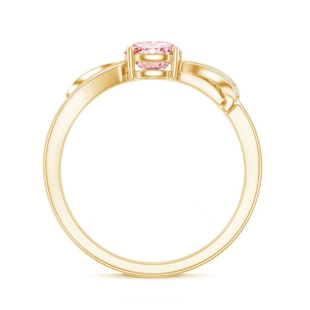 Lab Grown Pink Diamond Ring – IGI Certified Classic Engagement Ring With Infinity Band
