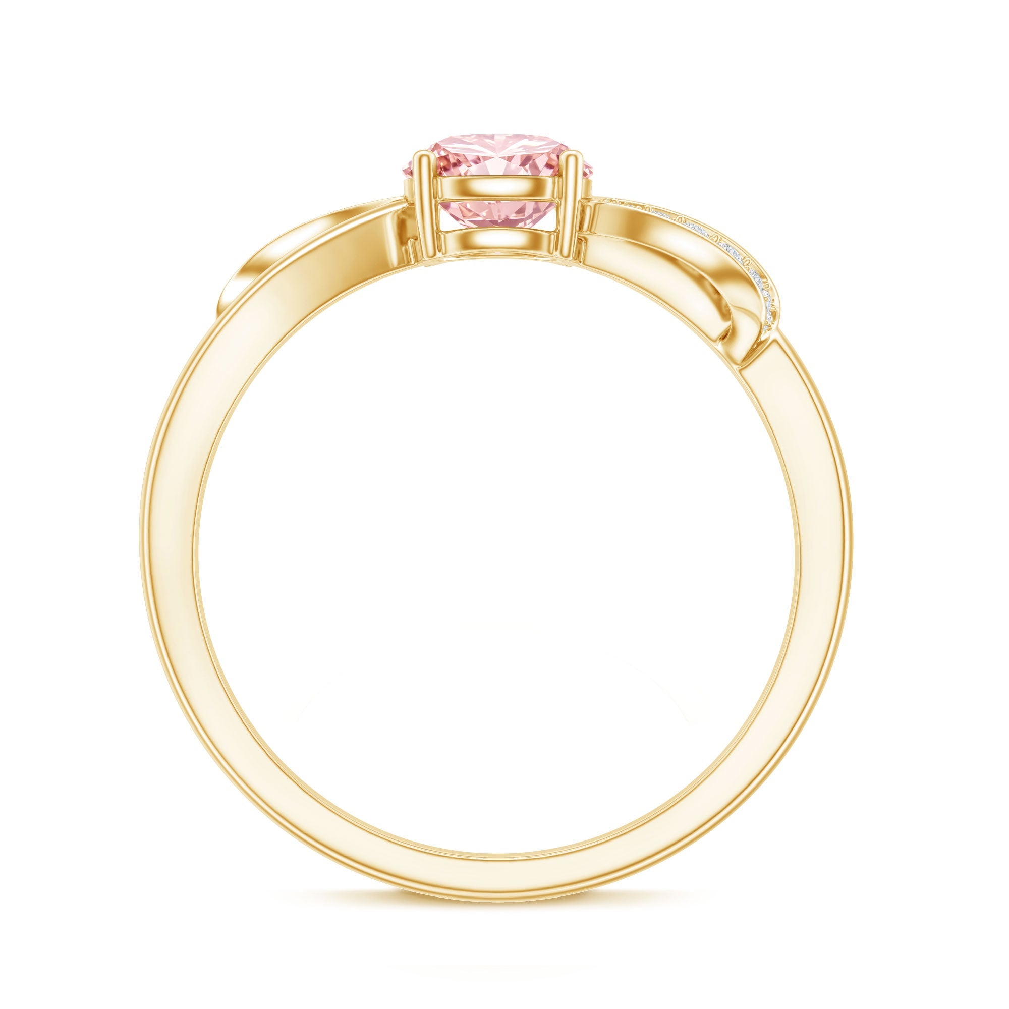 Lab Grown Pink Diamond Ring – IGI Certified Classic Engagement Ring With Infinity Band
