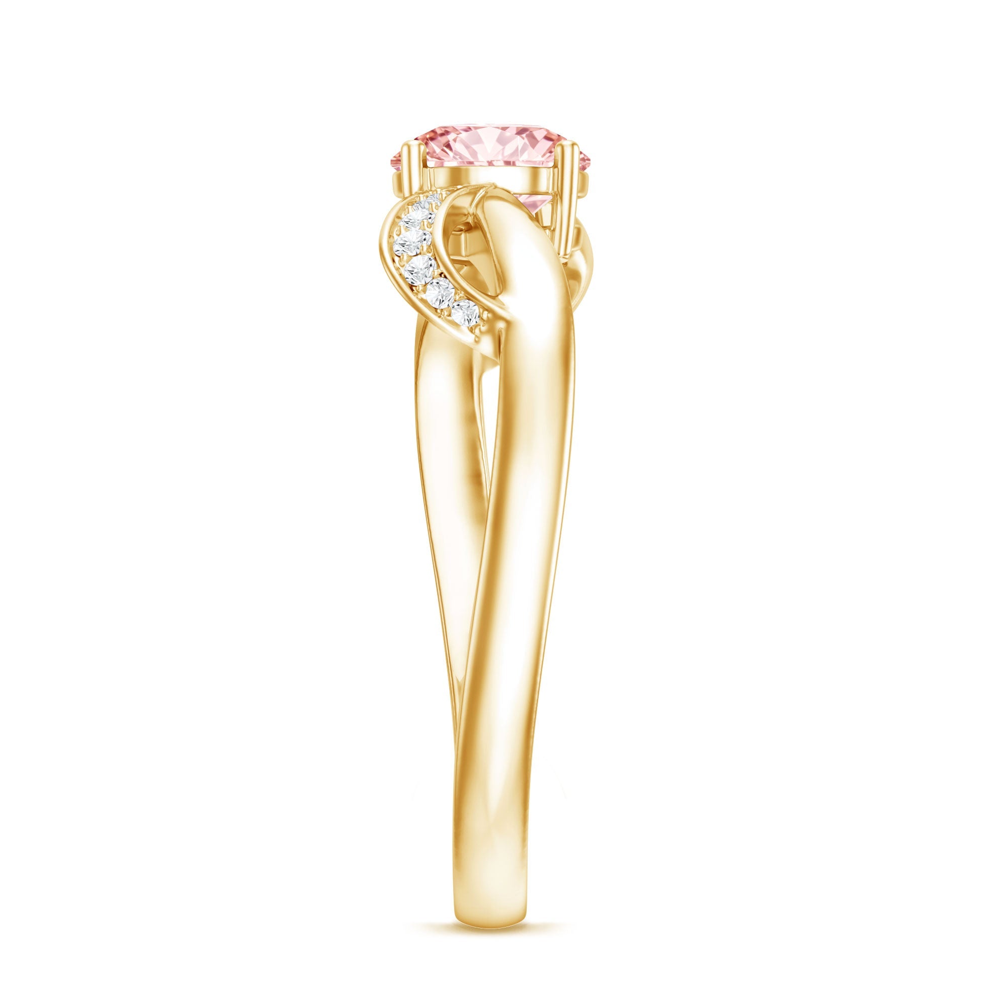 Lab Grown Pink Diamond Ring – IGI Certified Classic Engagement Ring With Infinity Band