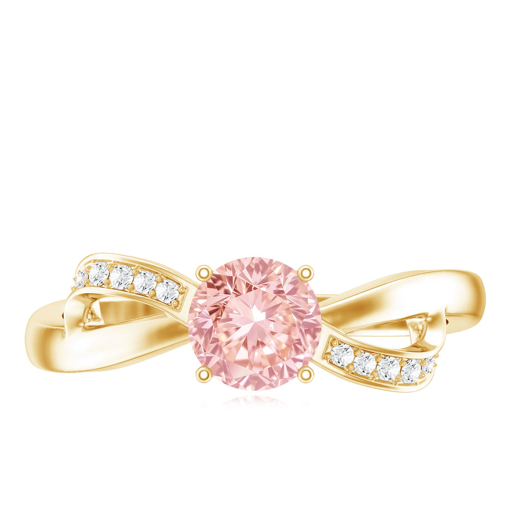 Lab Grown Pink Diamond Ring – IGI Certified Classic Engagement Ring With Infinity Band