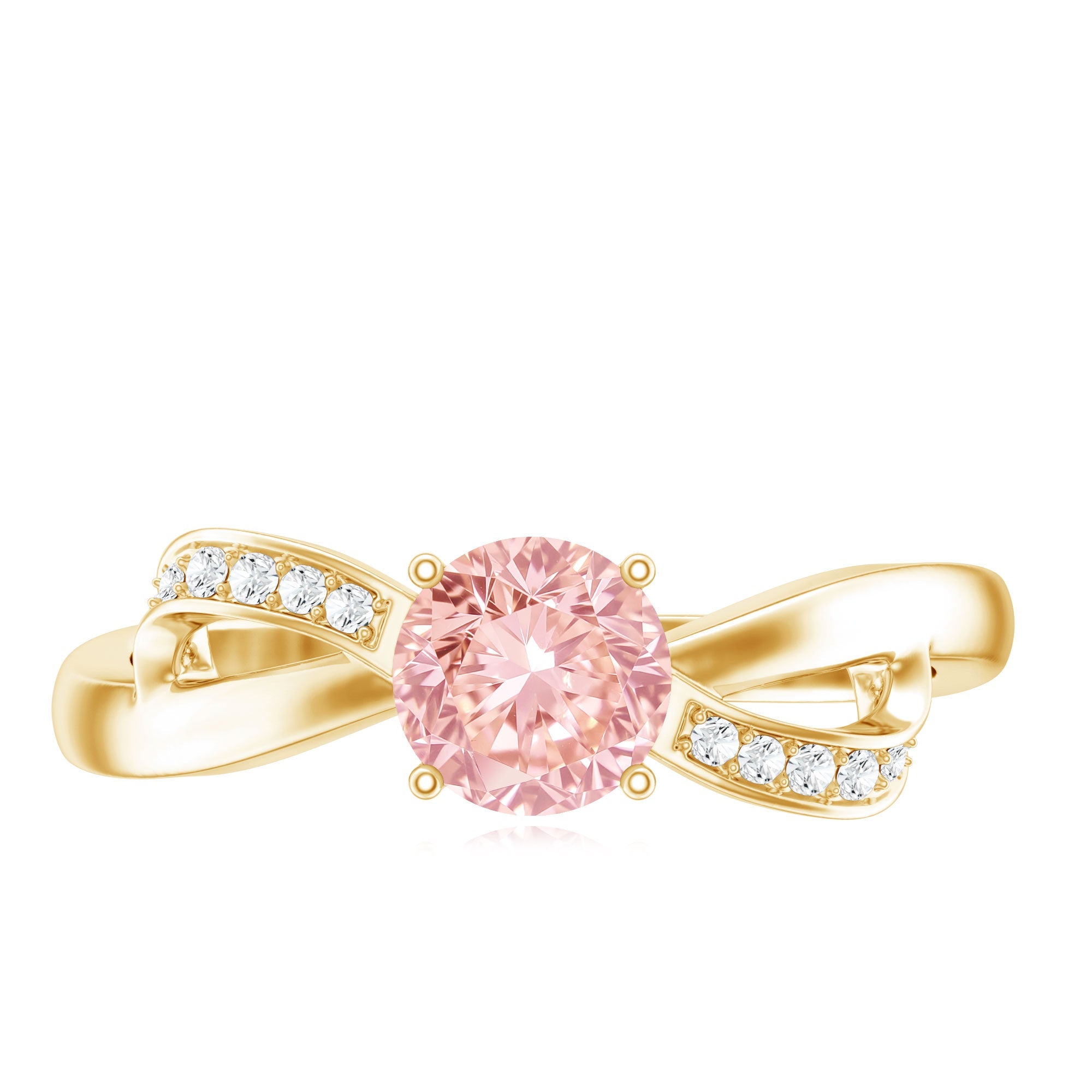 Lab Grown Pink Diamond Ring – IGI Certified Classic Engagement Ring With Infinity Band