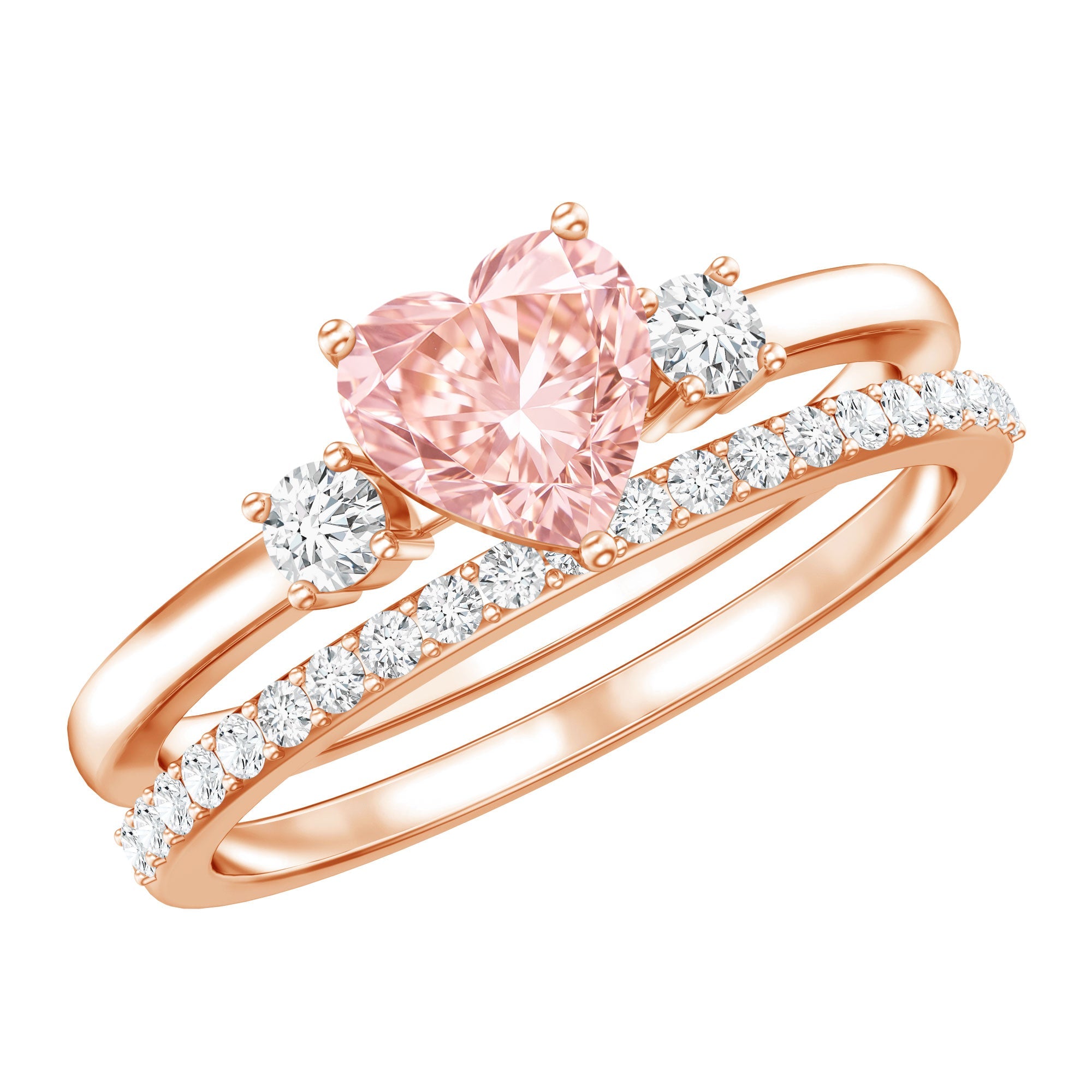 Lab Grown Pink Diamond Ring | Romantic Engagement Ring With White Diamond Accents