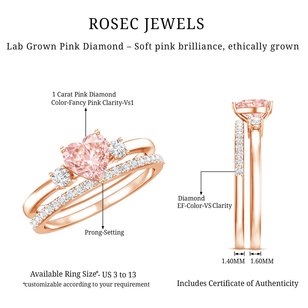 Lab Grown Pink Diamond Ring | Romantic Engagement Ring With White Diamond Accents
