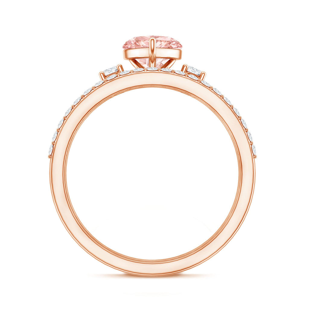 Lab Grown Pink Diamond Ring | Romantic Engagement Ring With White Diamond Accents
