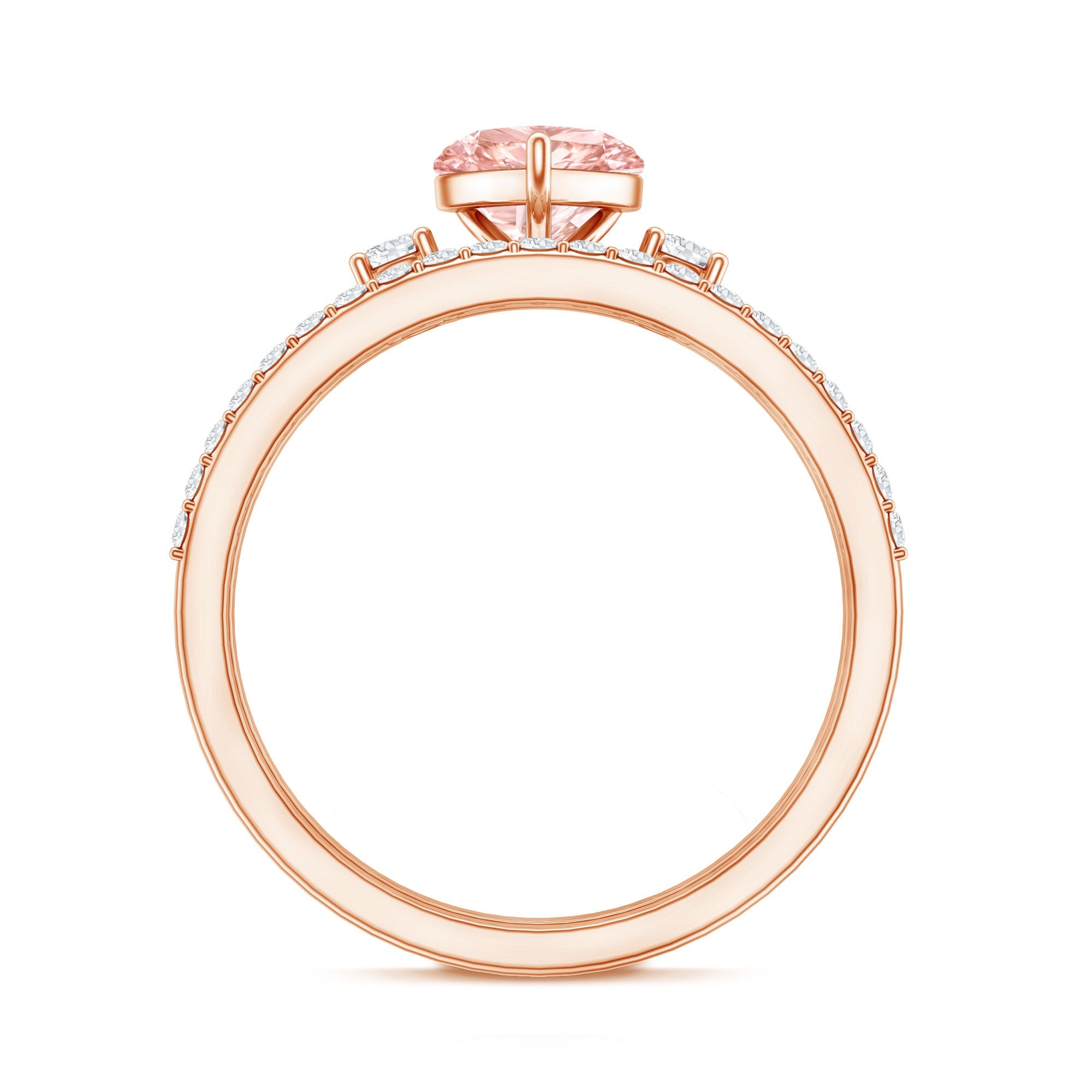 Lab Grown Pink Diamond Ring | Romantic Engagement Ring With White Diamond Accents