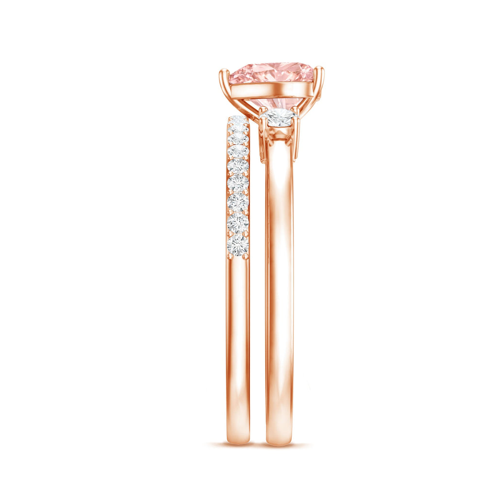 Lab Grown Pink Diamond Ring | Romantic Engagement Ring With White Diamond Accents