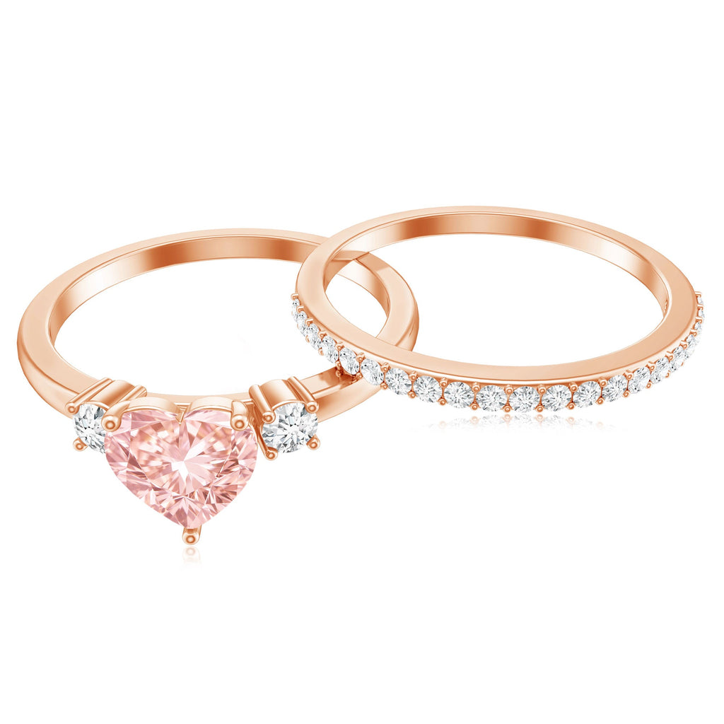 Lab Grown Pink Diamond Ring | Romantic Engagement Ring With White Diamond Accents