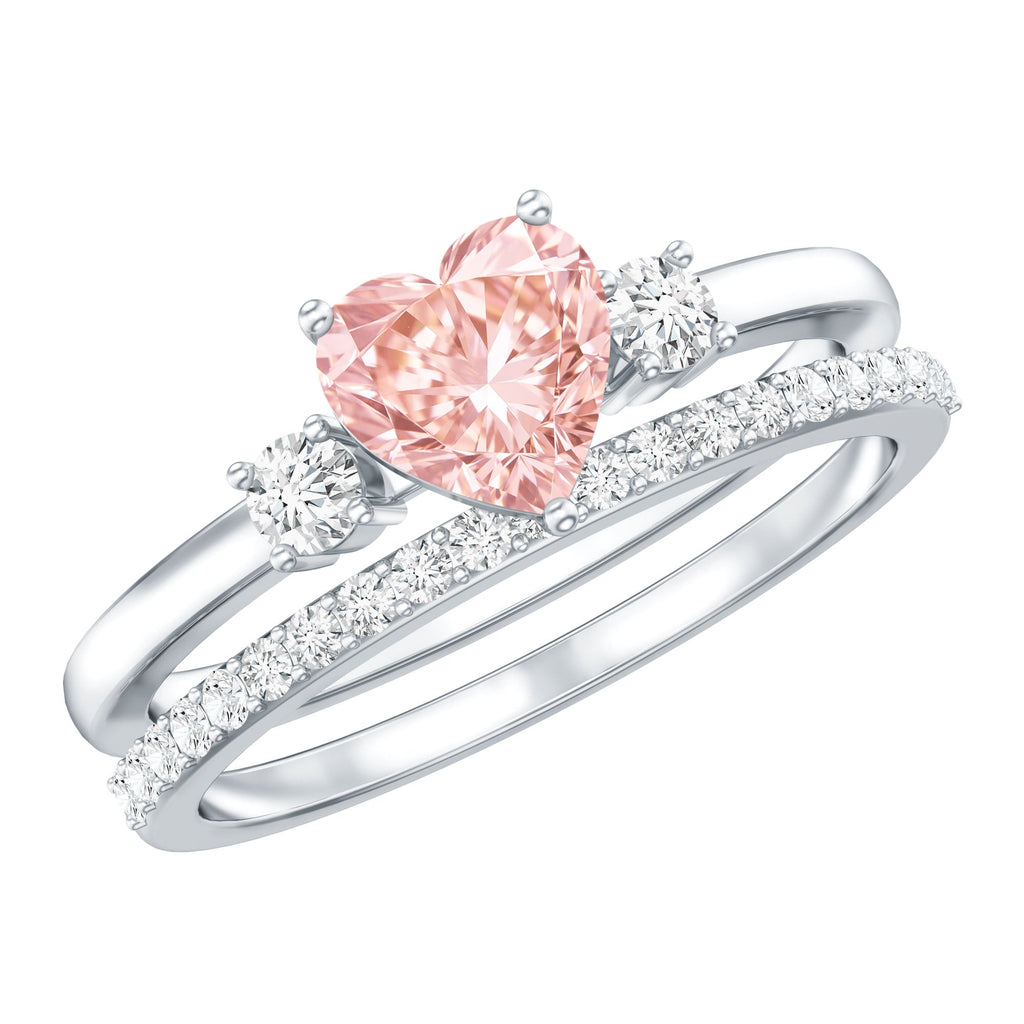 Lab Grown Pink Diamond Ring | Romantic Engagement Ring With White Diamond Accents