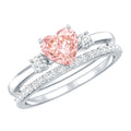 Lab Grown Pink Diamond Ring | Romantic Engagement Ring With White Diamond Accents
