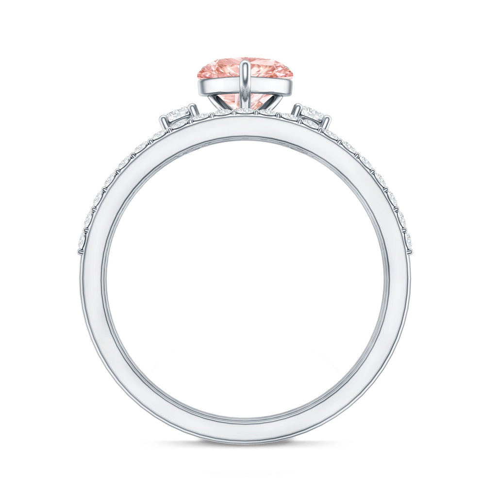 Lab Grown Pink Diamond Ring | Romantic Engagement Ring With White Diamond Accents