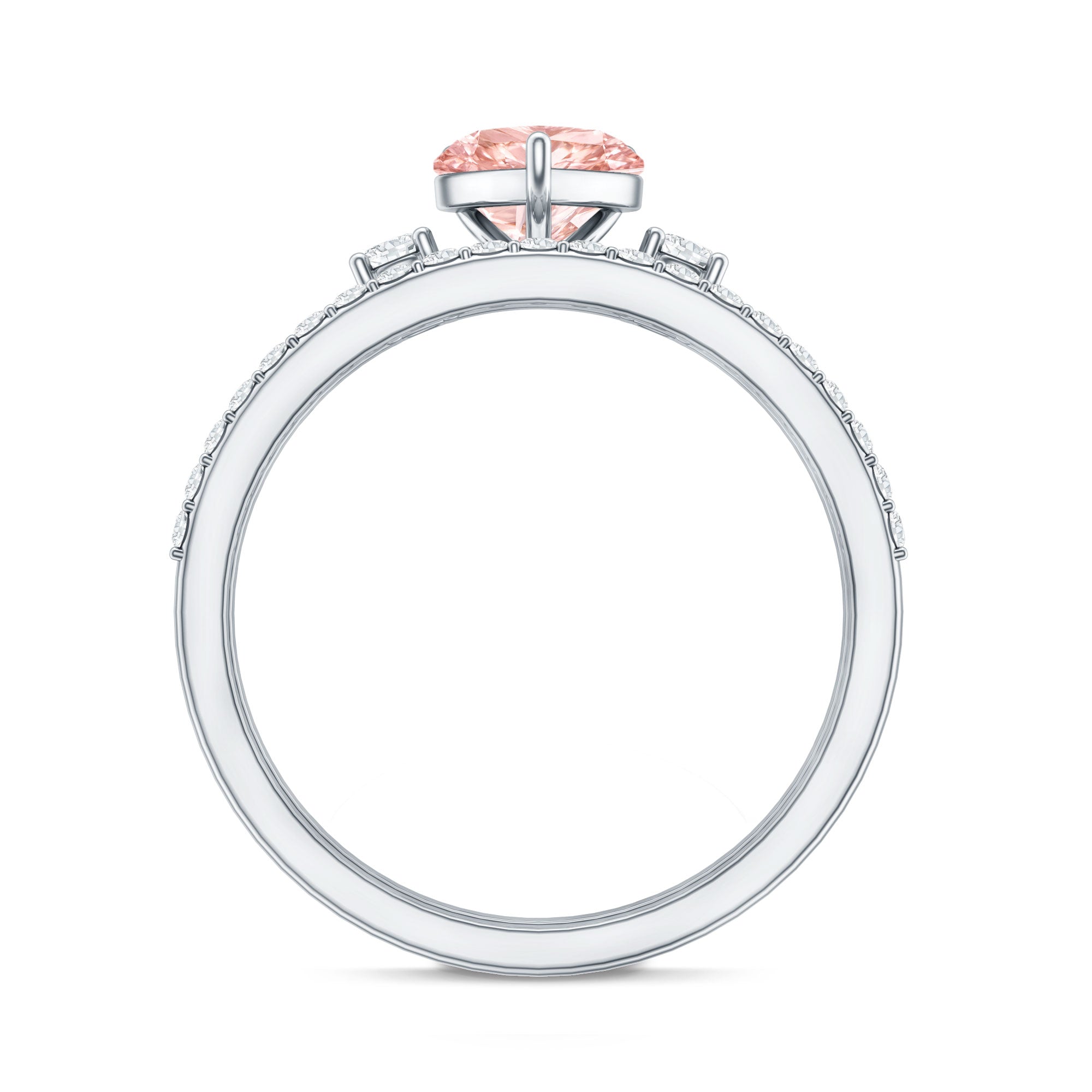 Lab Grown Pink Diamond Ring | Romantic Engagement Ring With White Diamond Accents