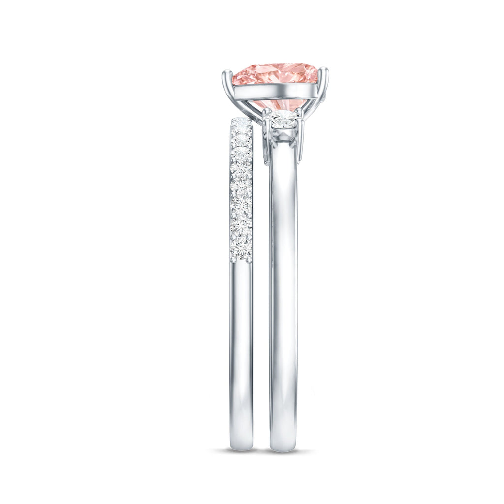 Lab Grown Pink Diamond Ring | Romantic Engagement Ring With White Diamond Accents