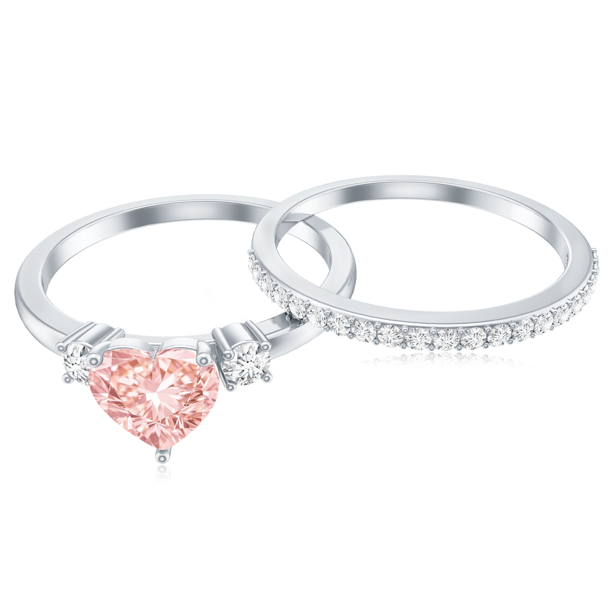 Lab Grown Pink Diamond Ring | Romantic Engagement Ring With White Diamond Accents