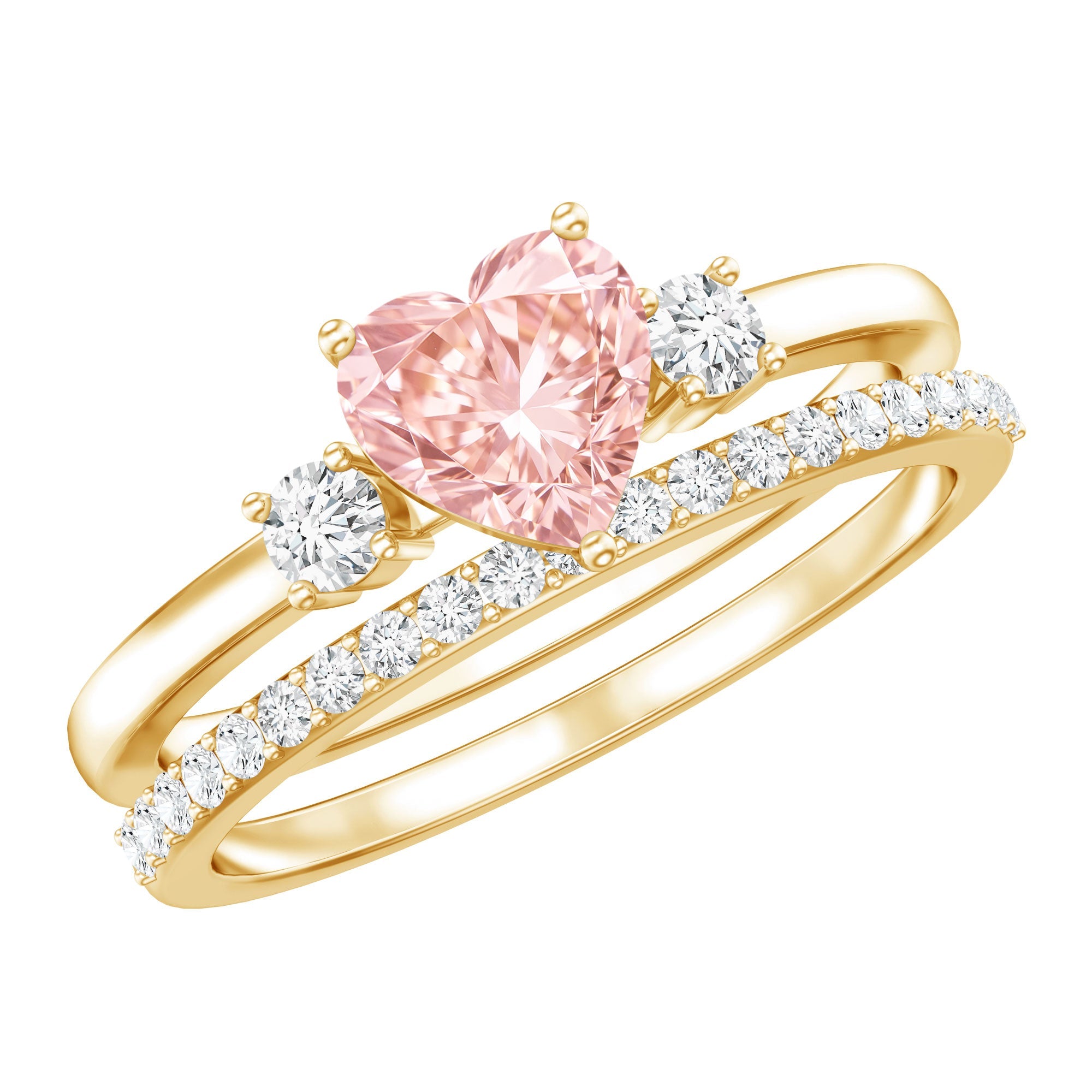 Lab Grown Pink Diamond Ring | Romantic Engagement Ring With White Diamond Accents