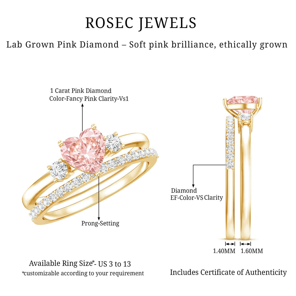 Lab Grown Pink Diamond Ring | Romantic Engagement Ring With White Diamond Accents
