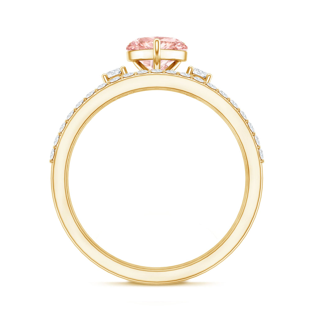 Lab Grown Pink Diamond Ring | Romantic Engagement Ring With White Diamond Accents