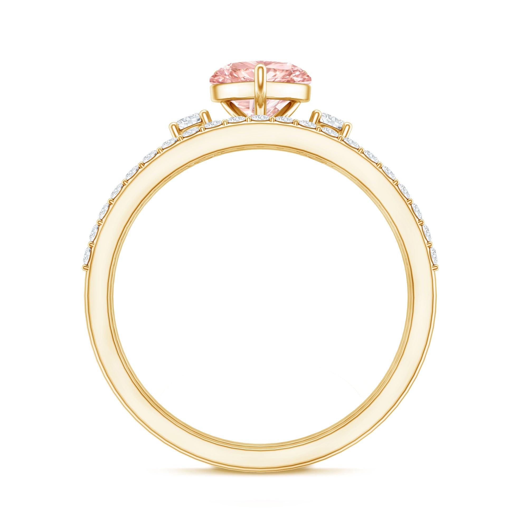 Lab Grown Pink Diamond Ring | Romantic Engagement Ring With White Diamond Accents