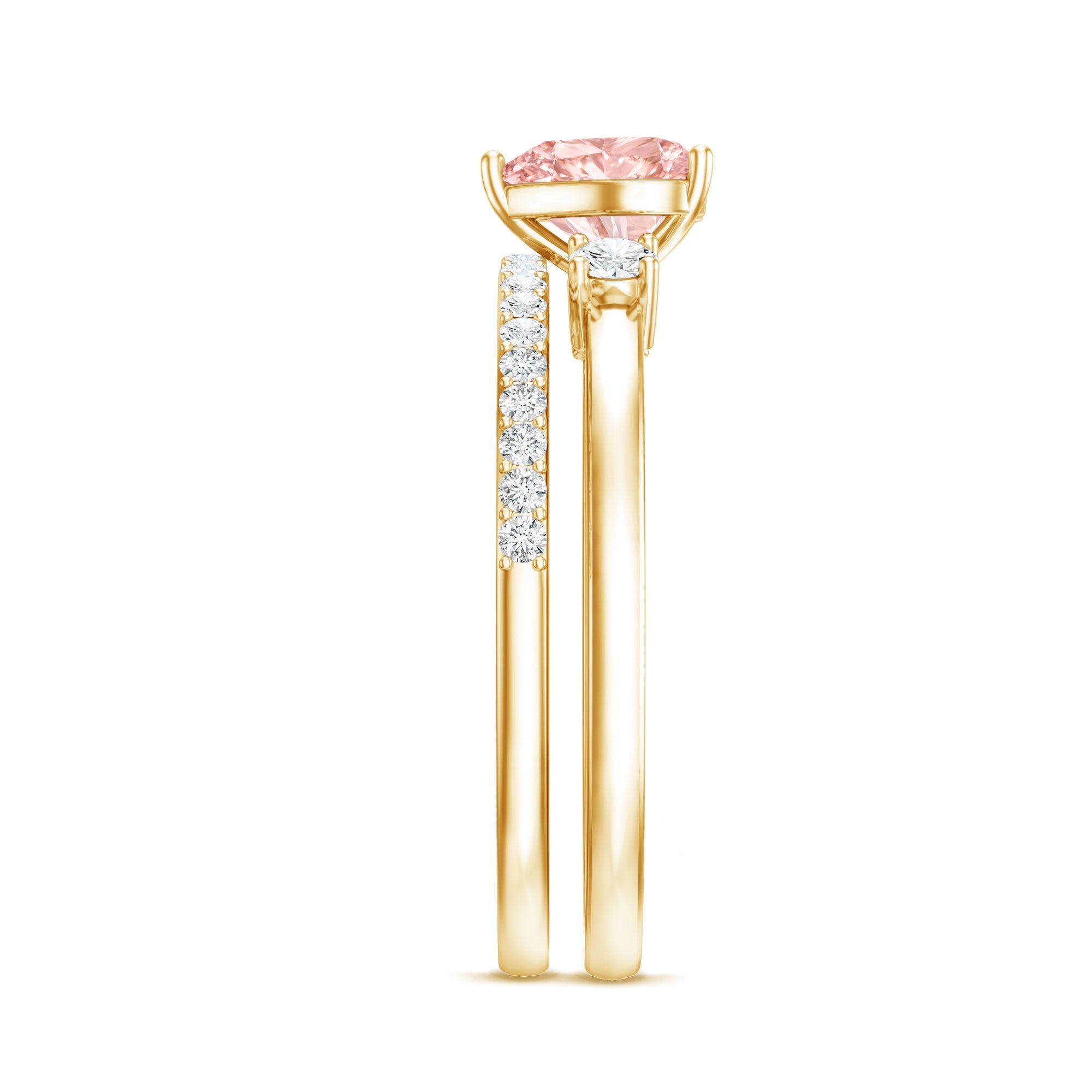Lab Grown Pink Diamond Ring | Romantic Engagement Ring With White Diamond Accents