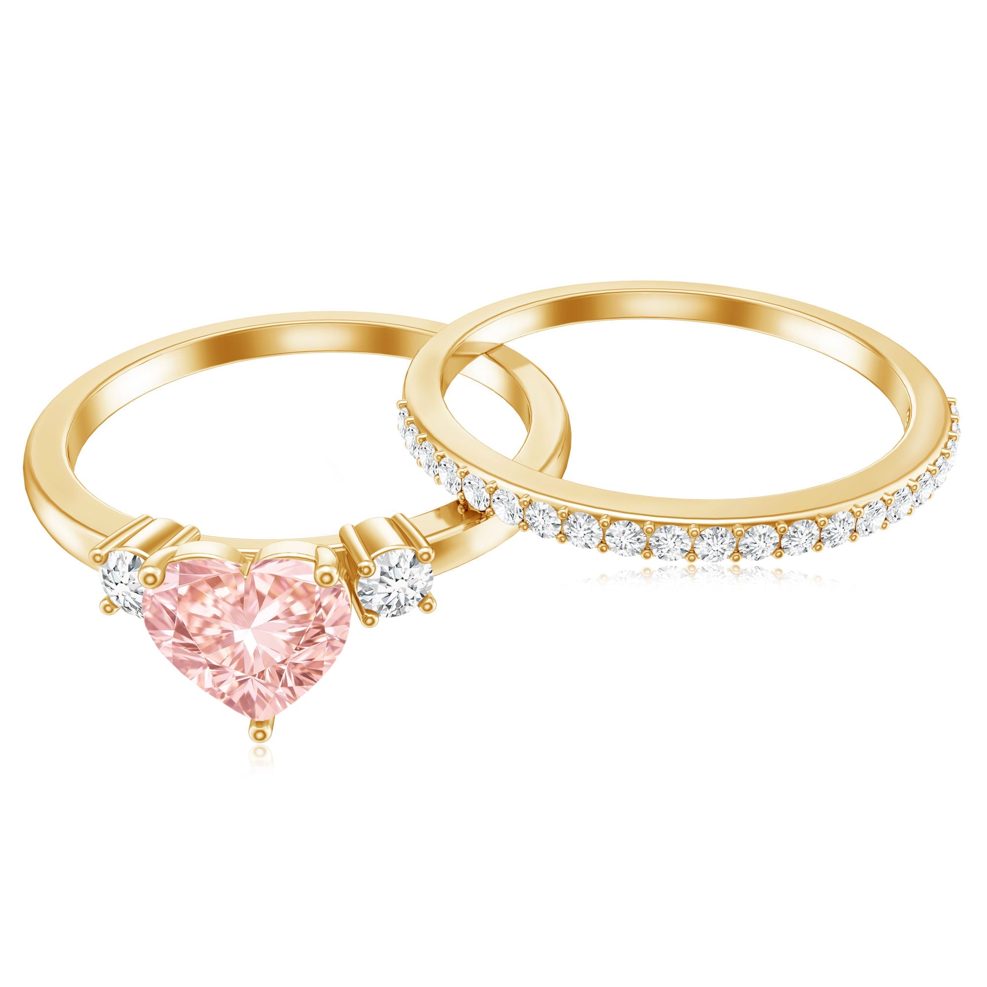 Lab Grown Pink Diamond Ring | Romantic Engagement Ring With White Diamond Accents