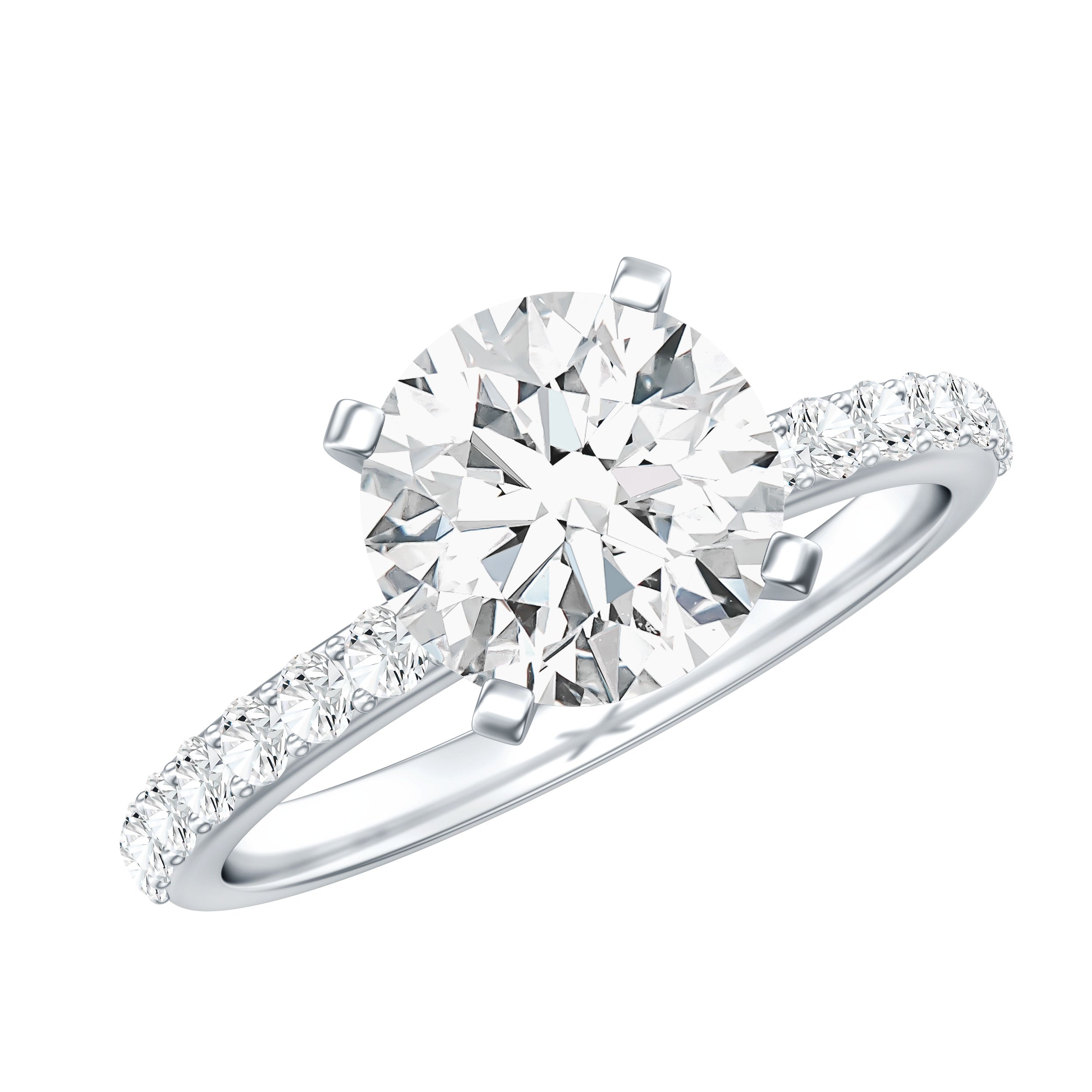 3 Carat Lab Diamond Ring – IGI Certified Solitaire Engagement Ring With Side Stones