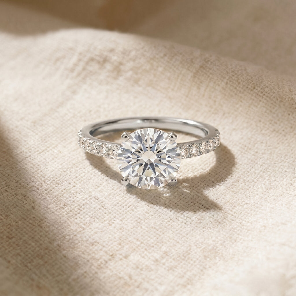3 Carat Lab Diamond Ring – IGI Certified Solitaire Engagement Ring With Side Stones