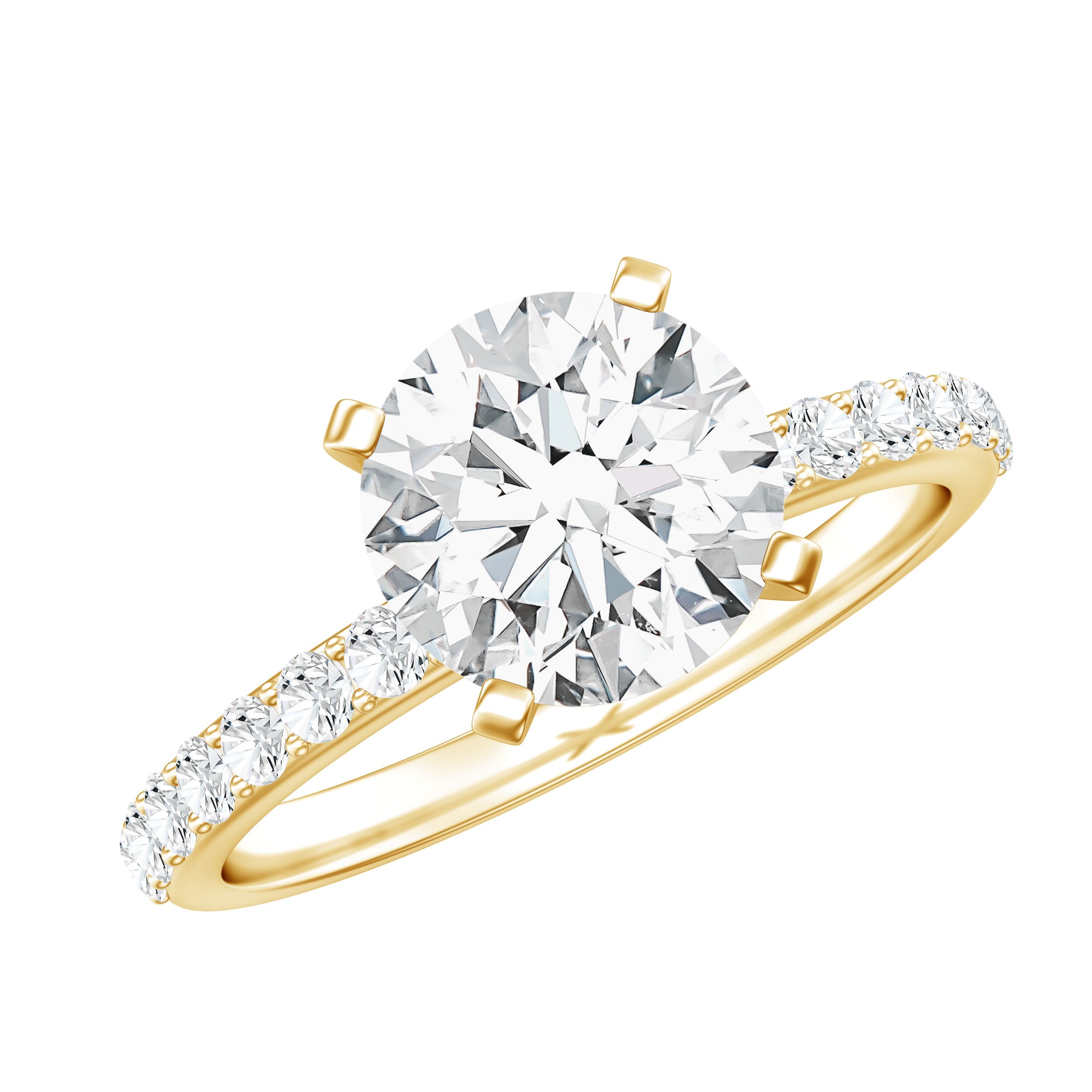 3 Carat Lab Diamond Ring – IGI Certified Solitaire Engagement Ring With Side Stones