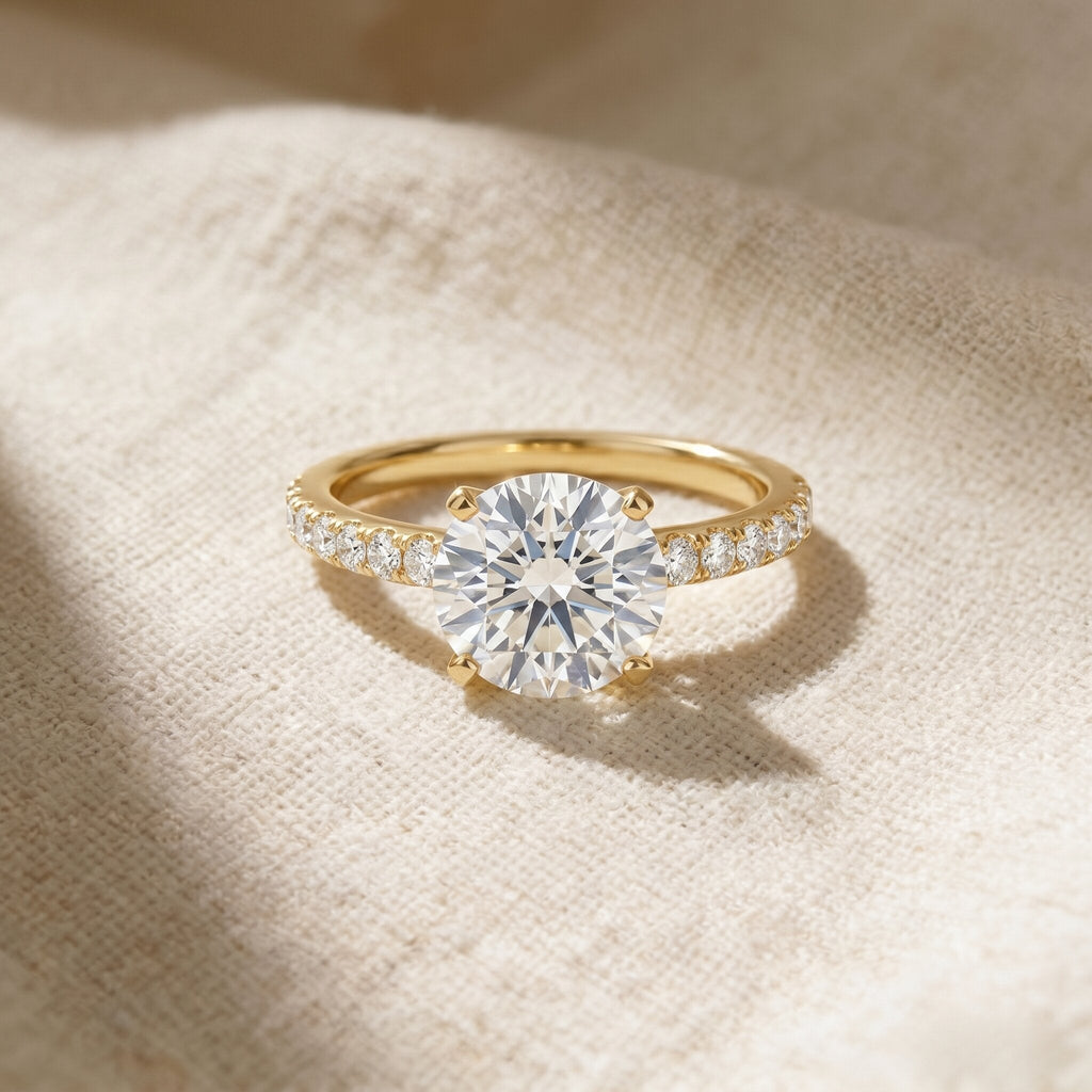 3 Carat Lab Diamond Ring – IGI Certified Solitaire Engagement Ring With Side Stones