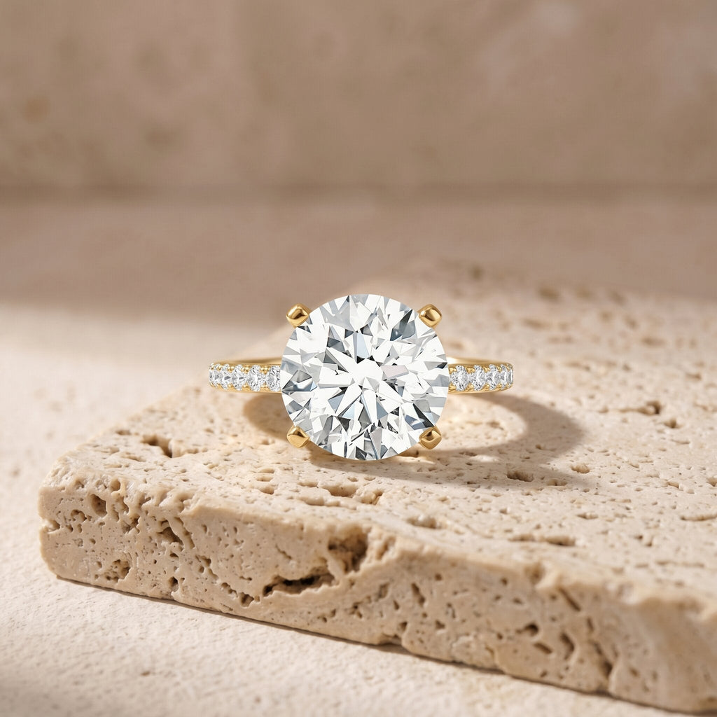 3 Carat Lab Diamond Ring – IGI Certified Solitaire Engagement Ring With Side Stones
