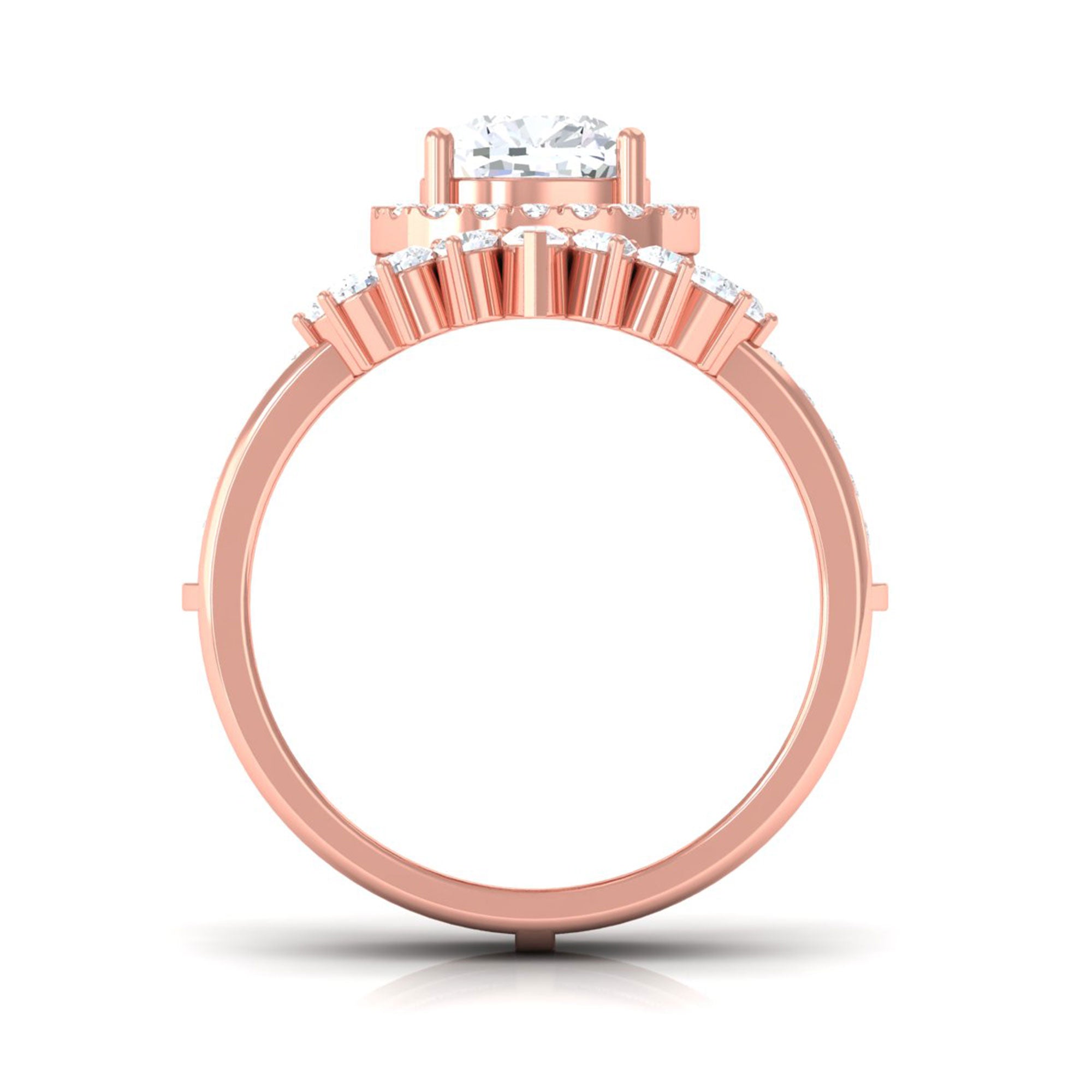 Cushion Cut Moissanite Vintage Inspired Wedding Ring Set