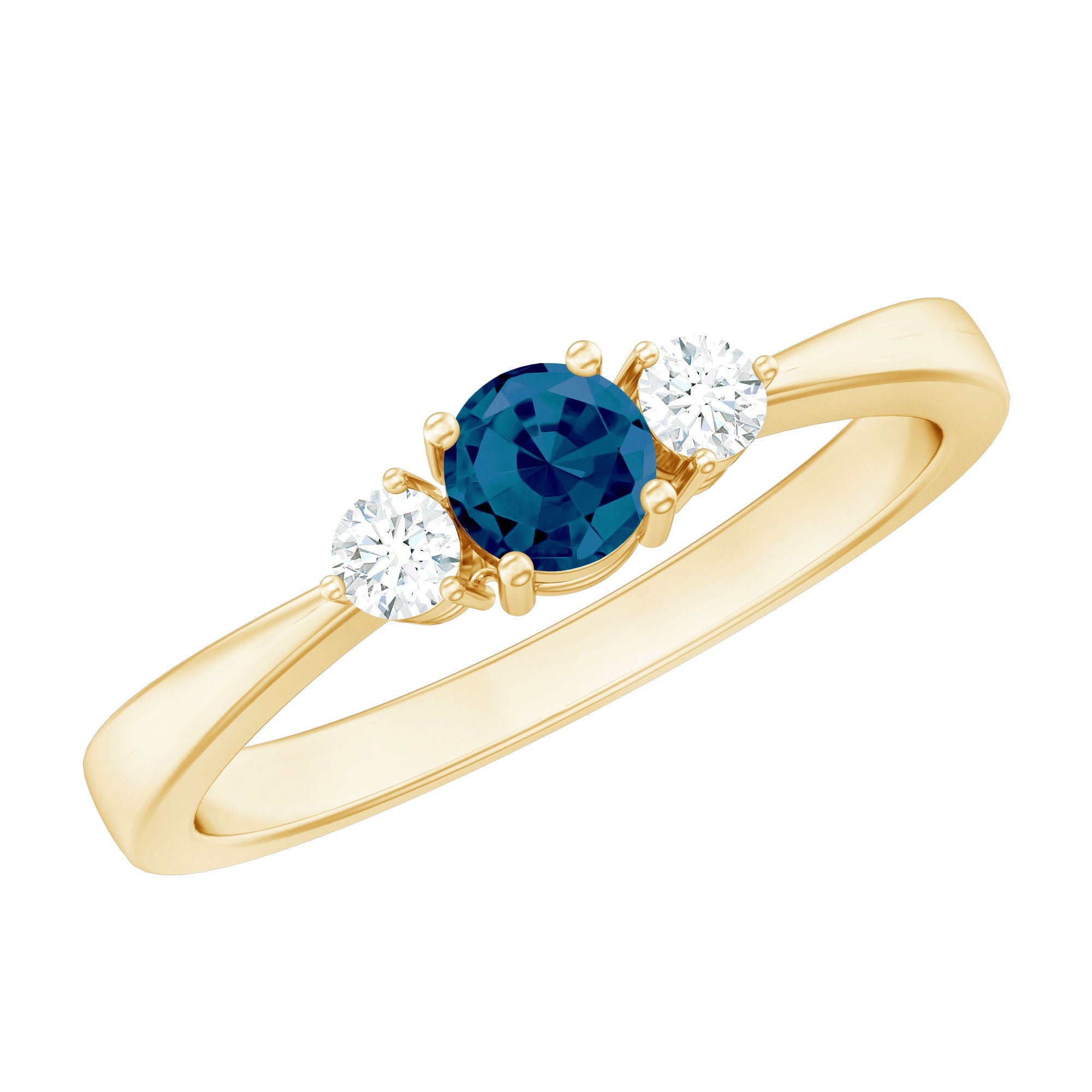 0.6 Carat London Blue Topaz Proposal Ring with Diamond