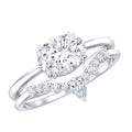 Certified 1.2 Carat Oval Lab Grown Diamond Engagement Ring With Enhancer
